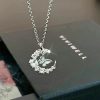 Moon Diamond Butterfly Necklace Light Luxury