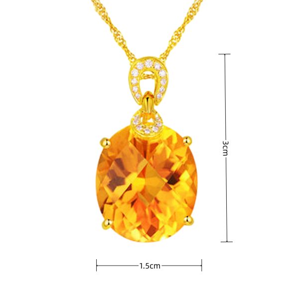 New 8 Karat Natural Citrine Pendant