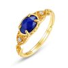 Japanese Style New Affordable Luxury Fashion Forest Night Sky Natural Lapis Lazuli Ring