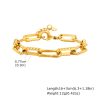 Stainless Steel Embossed Rectangular Bracelet Necklace Gold