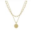O1CN015ssTG71fIiymmBsaR_3857833984-0-cib.jpg Letter Accessories Double-layer Round Zinc Alloy Necklace