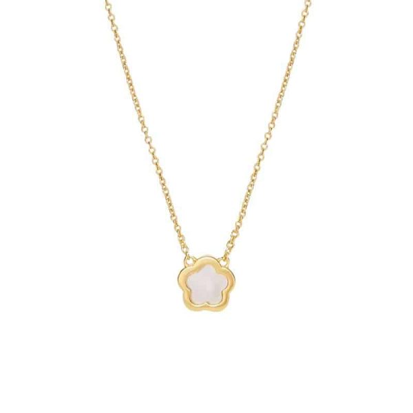 White Mother Shell Flower Necklace