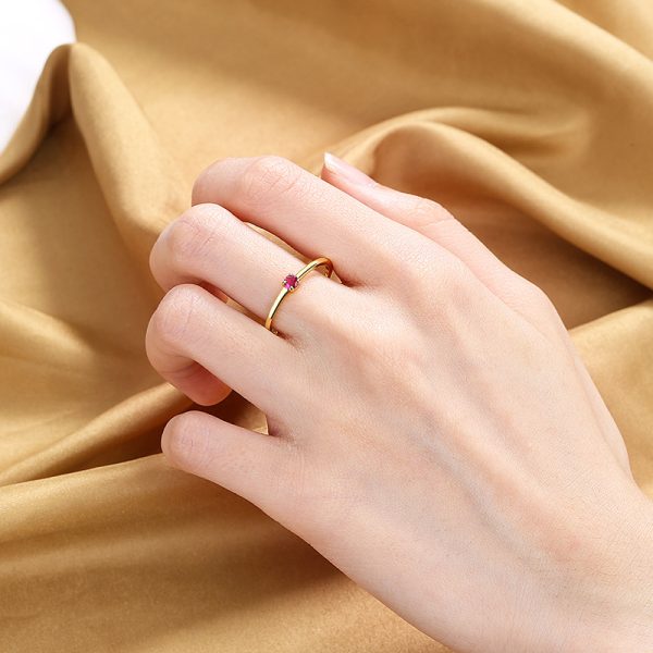Twin Style Personalized Simple Single Diamond Fine Circle Ring
