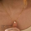 St Delan Simple Pearl Zircon Necklace Women's Stainless Steel