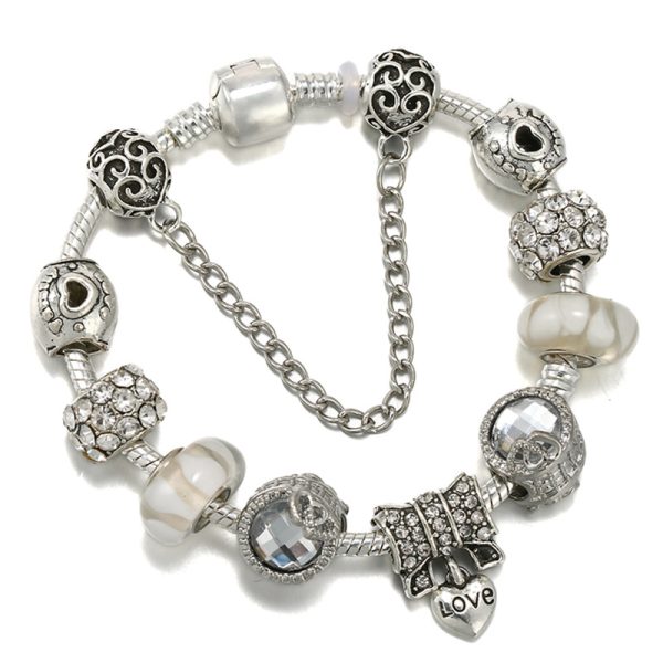 Heart Lock Key Letter Pendant Women's Bracelet
