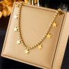Fashion Minority Design Multi-layer Twin Butterfly XINGX Pendant Eyes Diamond-studded Necklace