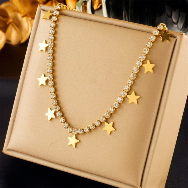 Fashion Minority Design Multi-layer Twin Butterfly XINGX Pendant Eyes Diamond-studded Necklace