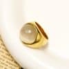 Ins Minority Simple Hip Hop Opal Ring Titanium Steel 18K Gold Plated