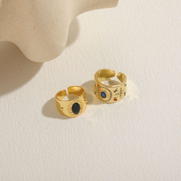 Niche Zircon Vintage Ring Chinese Style