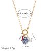 12 Birthstone Pendant Open End Ring Necklace
