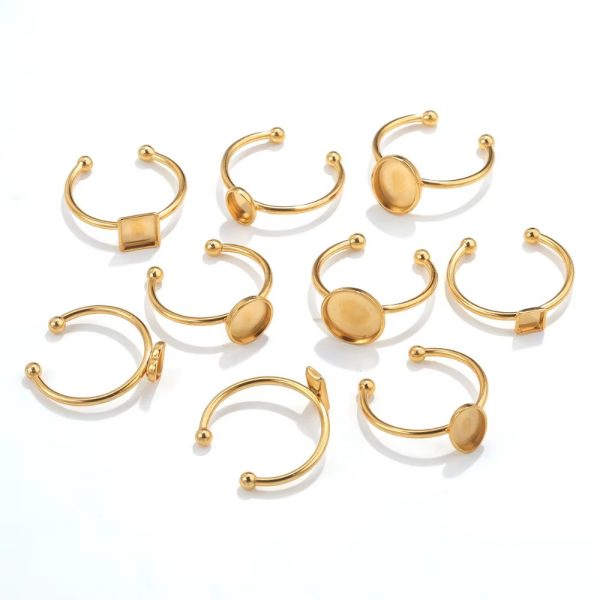 Stainless Steel Color-preserving Polishing Ring Setting DIY