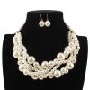 Ornament Exaggerated Woven Clavicle Chain Elegant Necklace Earrings