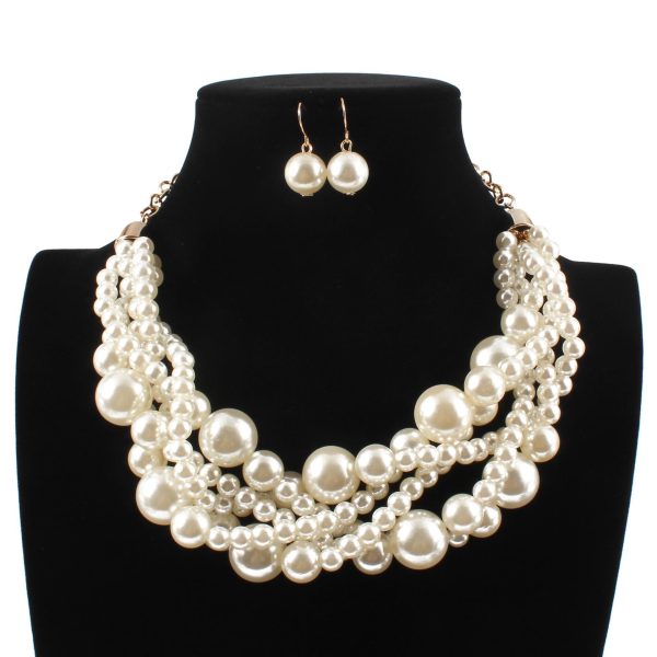 Ornament Exaggerated Woven Clavicle Chain Elegant Necklace Earrings