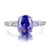 High Carbon Diamond Ice Flower Cut Color Zircon 925 Sterling Silver Ring