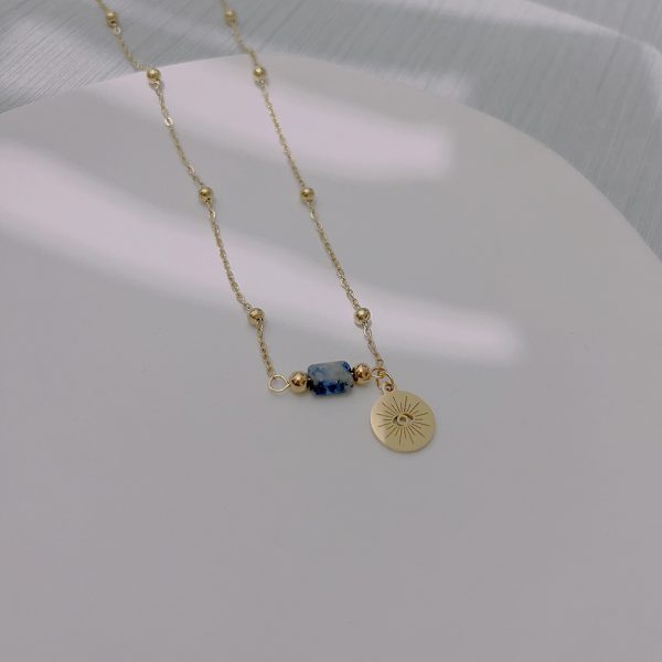 Natural Stone Necklace Women's Titanium Steel No Fading Stainless Steel Clavicle Chain