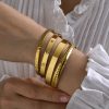 Stainless Steel Glossy Bracelet With Drill