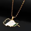 Map Stainless Steel Necklace For Men And Women