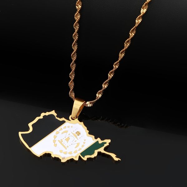 Map Stainless Steel Necklace For Men And Women
