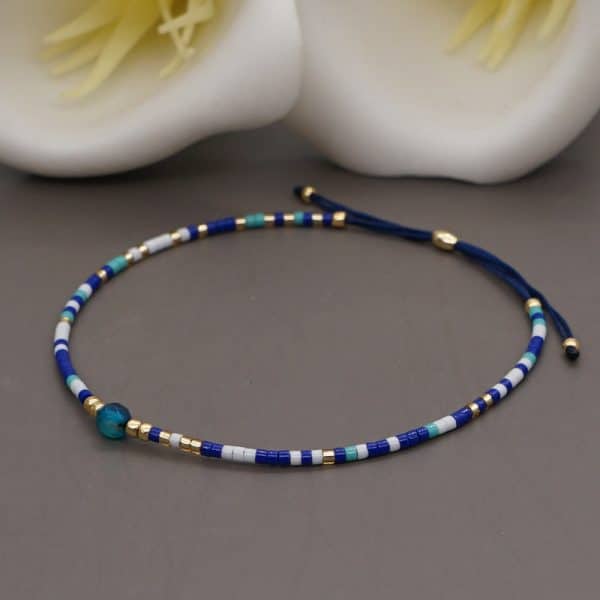 Semi-precious Stone Lucky Stone Bead Women's Colorful Beaded Bracelet