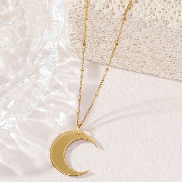 Simple Same Moon Titanium Steel Necklace