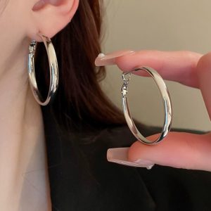 Metal Circle Ear Ring Unique Graceful Earrings