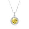 O1CN01CY2yqJ1J6tA16cV0R_2215823730980-0-cib.jpg S925 Silver Luxury Round Cake Pendant Yellow Simulation Moissanite Necklace