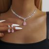 Exquisite Claw Chain Necklace And Earrings Suite Two-piece Set Water Drops