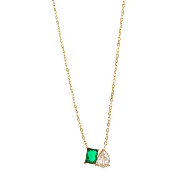 Women's All-match Twelve Birthstone Pendant Stainless Steel Necklace