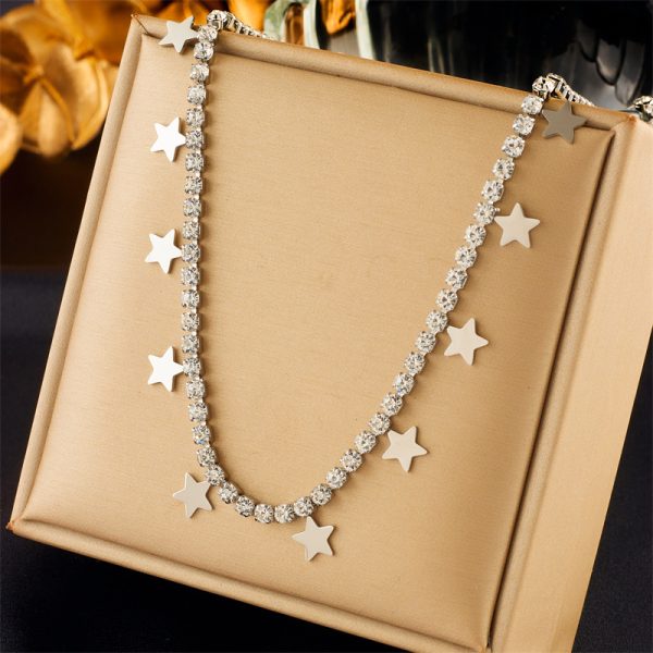 Fashion Minority Design Multi-layer Twin Butterfly XINGX Pendant Eyes Diamond-studded Necklace