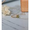 Japanese Style Imitation Peridot Ring Women's Retro Artistic