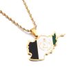 Map Stainless Steel Necklace For Men And Women