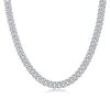 Moissanite Cuban Chain Silver Gold-plated Necklace
