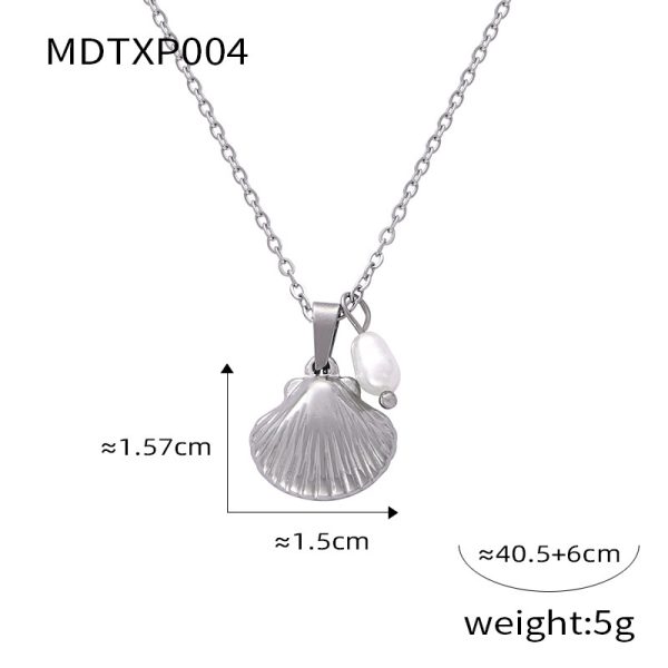 French Vintage Shell Jeweled Pendant Design Sense