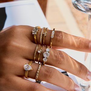 European And American Zircon Ring Titanium Steel No Fading