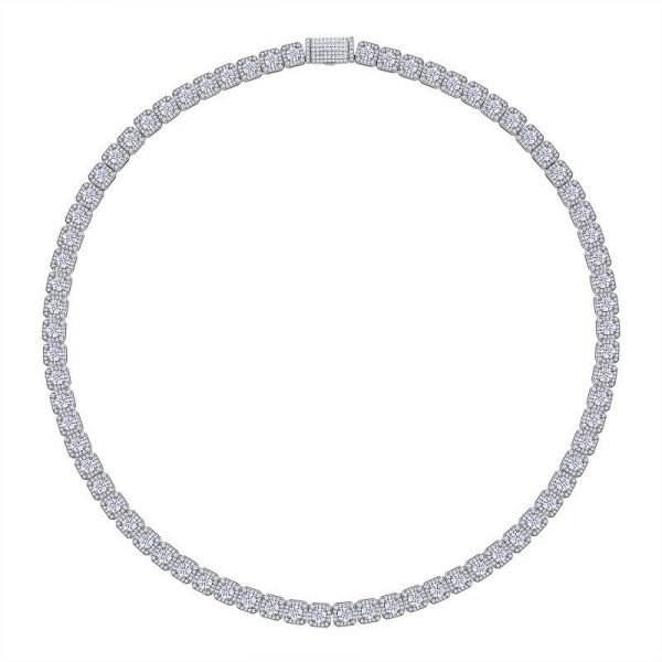 Square Rock Candy Chain Personalized Design Moissanite Cuban Chain Necklace