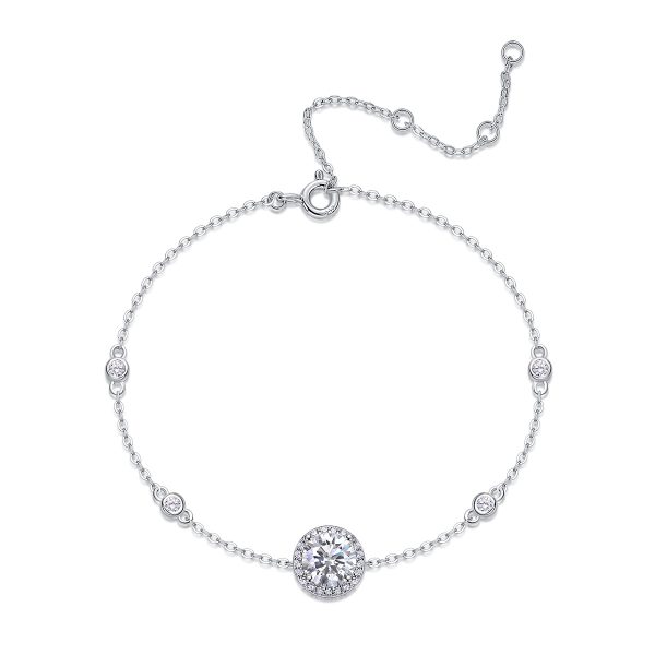 925 Sterling Silver Special-interest Design Round Bag Anti-drop Buckle Adjustable Bracelet