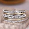 Fashion Popular Hollow Jeweled Fashion All-match Wide Face Ring