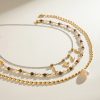 Stainless Steel Freshwater Pearl Tiger Eye Stone Pendant Bead Necklace