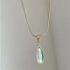 Retro Blue And Green Water Drop Necklace High Sense