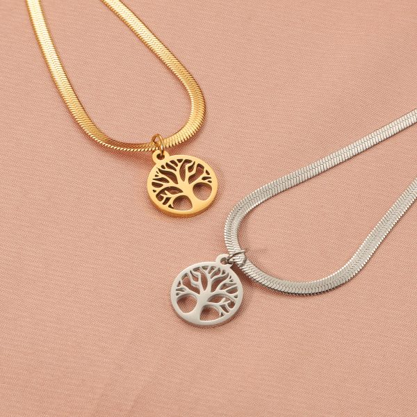 Stainless Steel Lucky Tree Affordable Luxury Fashion Clavicle Chain