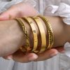 Stainless Steel Glossy Bracelet With Drill