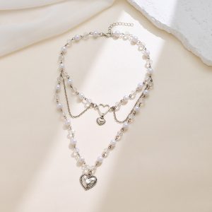 Fashion Sweet Hot Girl Love Multi-layer Pearl Necklace Female