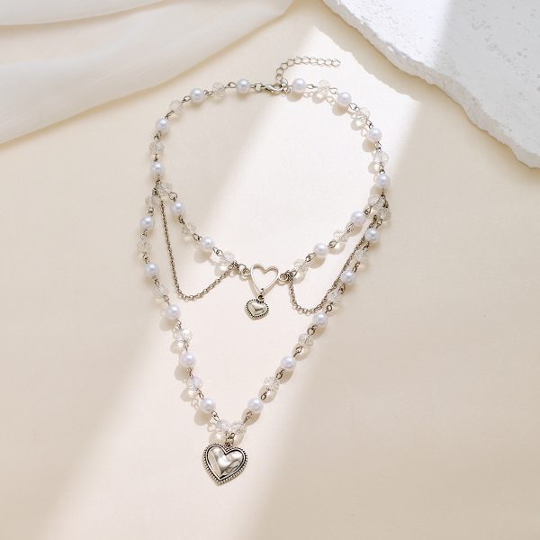 Fashion Sweet Hot Girl Love Multi-layer Pearl Necklace Female