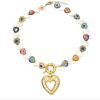 Natural Freshwater Pearl Heart Necklace Women's Bohemian Style