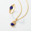 Japanese Style New Affordable Luxury Fashion Forest Night Sky Natural Lapis Lazuli Ring