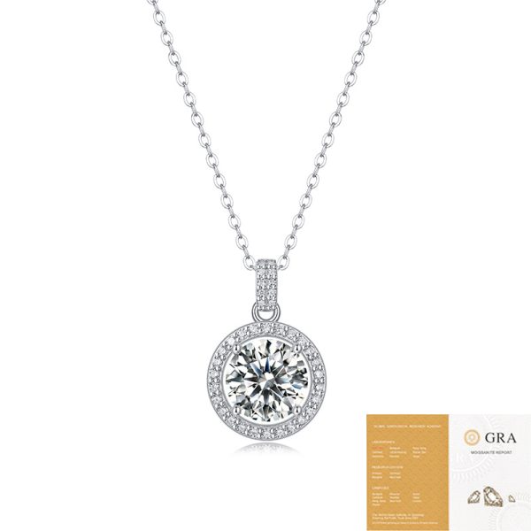 S925 Silver Inlay Moissanite Clavicle Chain Necklace