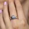 Inlaid Topaz Women's Ring Three-piece Ring Set