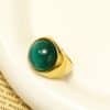 Ins Minority Simple Hip Hop Opal Ring Titanium Steel 18K Gold Plated