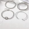 Artistic Retro Versatile Metal Chain Square Diamond 4-piece Set