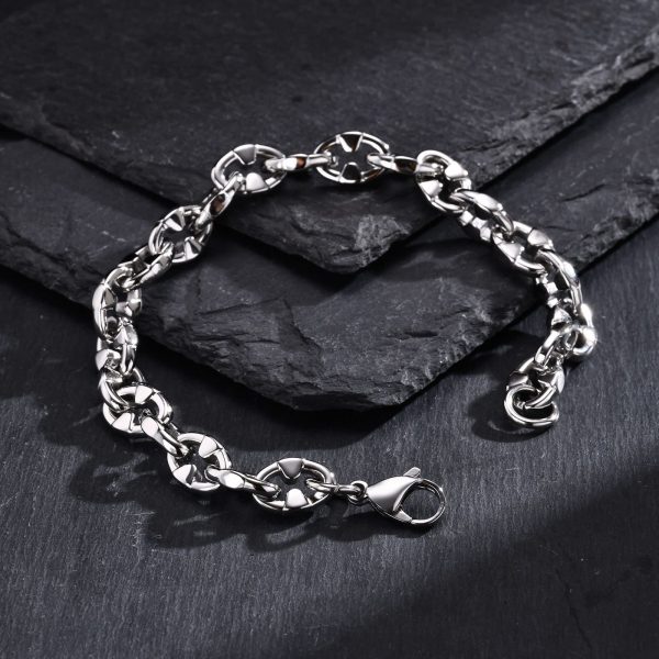 Stainless Steel Handmade Chain Thick Bracelet Hip Hop
